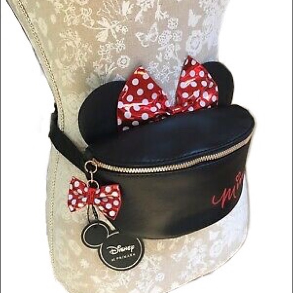 Disney Minnie Mouse Bow Fanny Pack Belt Bag Black - Picture 8 of 8